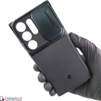 Spigen Optik armor dėklas su kameros apsauga - juodas (Samsung S23 Ultra)